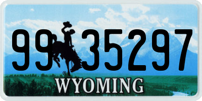 WY license plate 9935297