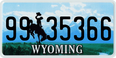 WY license plate 9935366