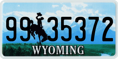 WY license plate 9935372