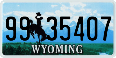 WY license plate 9935407