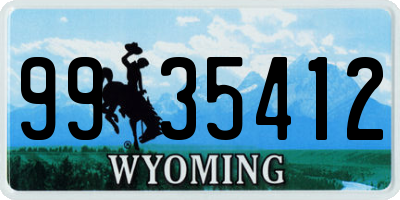 WY license plate 9935412