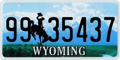 WY license plate 9935437