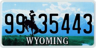WY license plate 9935443