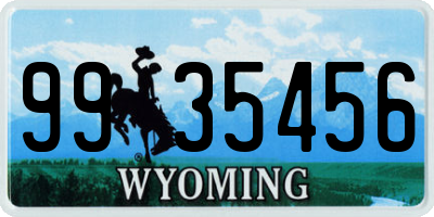 WY license plate 9935456