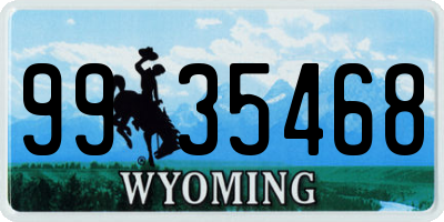WY license plate 9935468