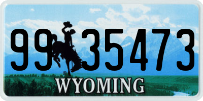 WY license plate 9935473