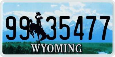 WY license plate 9935477