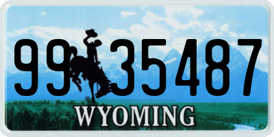 WY license plate 9935487