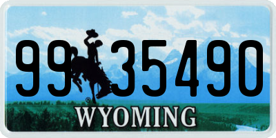 WY license plate 9935490