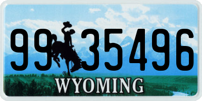 WY license plate 9935496