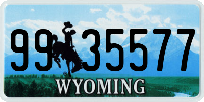 WY license plate 9935577