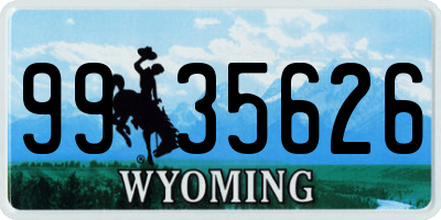 WY license plate 9935626
