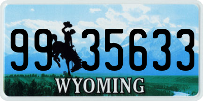 WY license plate 9935633