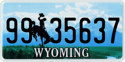 WY license plate 9935637