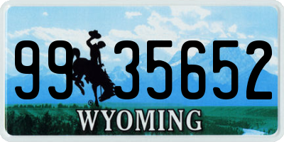 WY license plate 9935652