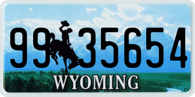 WY license plate 9935654