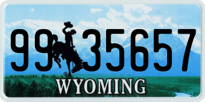 WY license plate 9935657