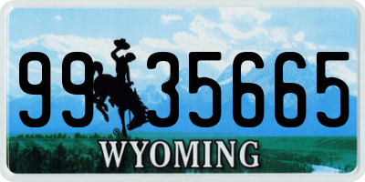 WY license plate 9935665