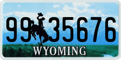 WY license plate 9935676