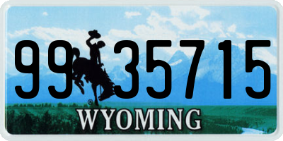 WY license plate 9935715