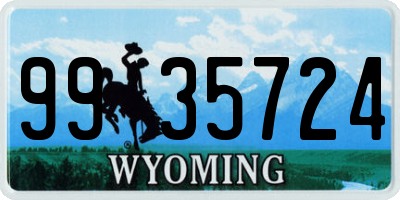 WY license plate 9935724