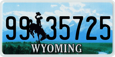 WY license plate 9935725