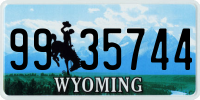 WY license plate 9935744
