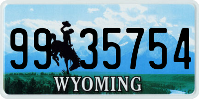 WY license plate 9935754