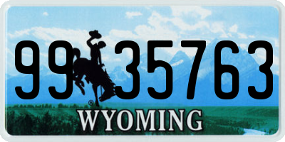 WY license plate 9935763