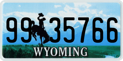 WY license plate 9935766