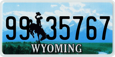 WY license plate 9935767