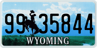 WY license plate 9935844