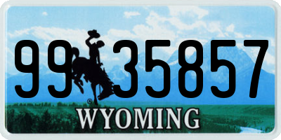 WY license plate 9935857