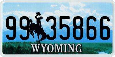 WY license plate 9935866