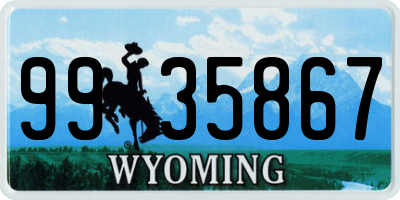 WY license plate 9935867