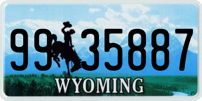 WY license plate 9935887