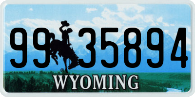 WY license plate 9935894