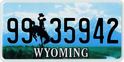 WY license plate 9935942