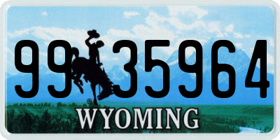 WY license plate 9935964