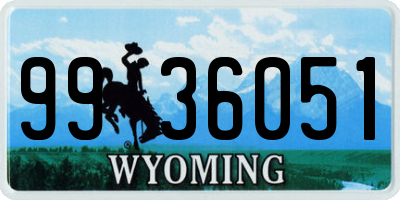 WY license plate 9936051