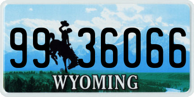 WY license plate 9936066