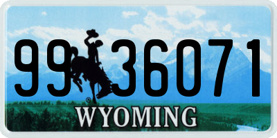WY license plate 9936071