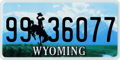 WY license plate 9936077