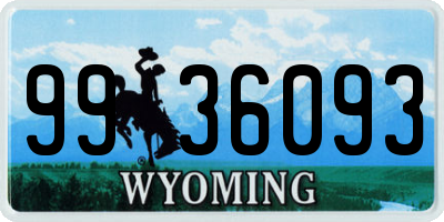 WY license plate 9936093