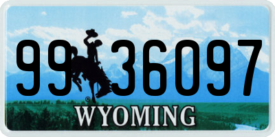 WY license plate 9936097