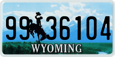 WY license plate 9936104