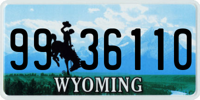 WY license plate 9936110