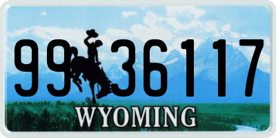 WY license plate 9936117