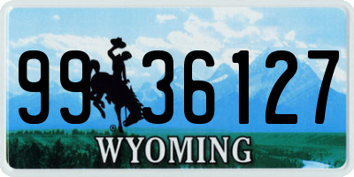 WY license plate 9936127