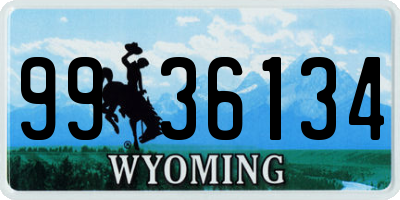 WY license plate 9936134